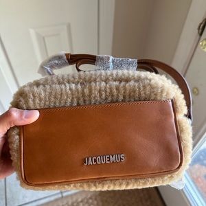 New Jacquemus le baneto with shearling crossbody